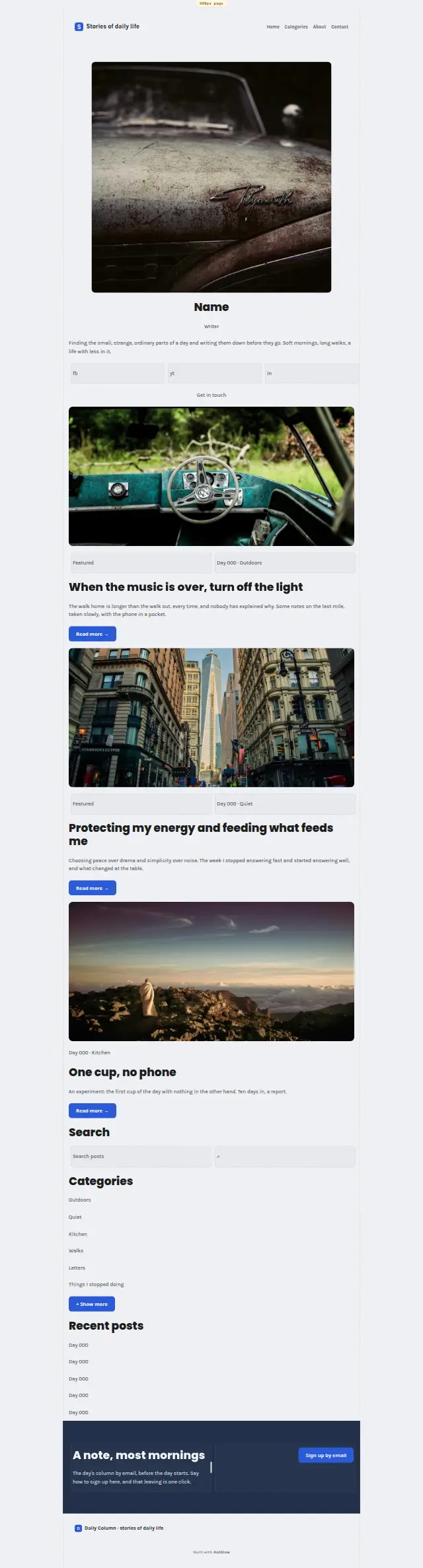 The Daily Column design as it renders